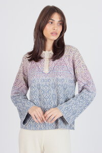 Pullover mit Kragen, Ornament Muster