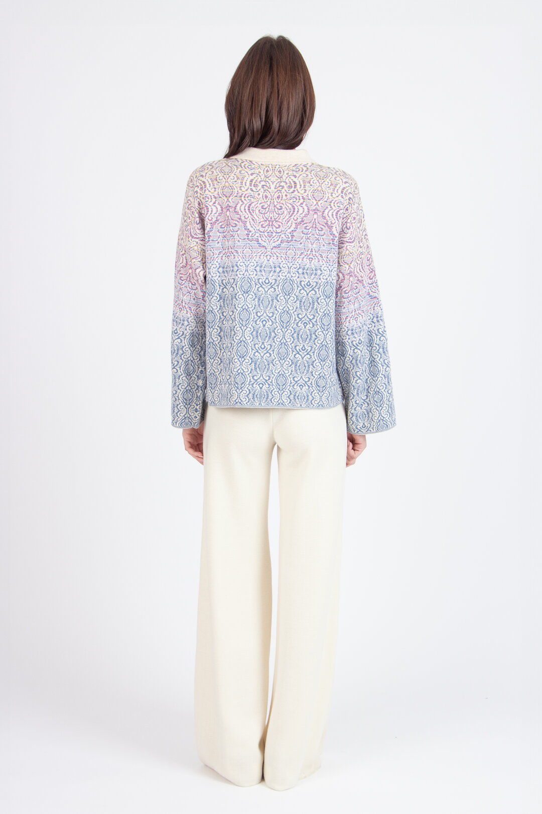 Pullover mit Kragen, Ornament Muster