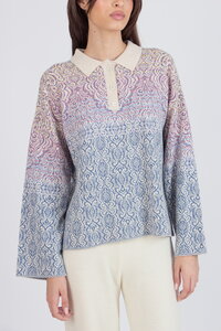 Pullover mit Kragen, Ornament Muster