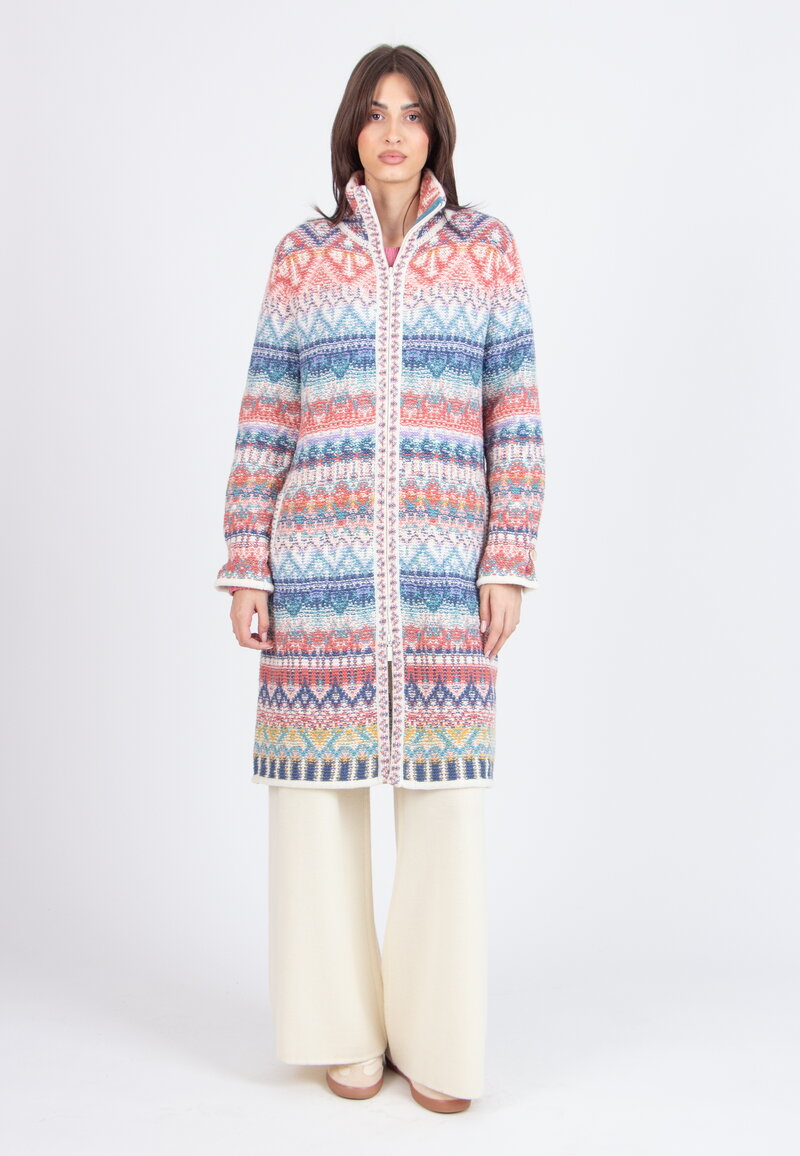 Zip Jacket, Re-Dandy Pattern - Off-White - Outerwear - Ivko Woman