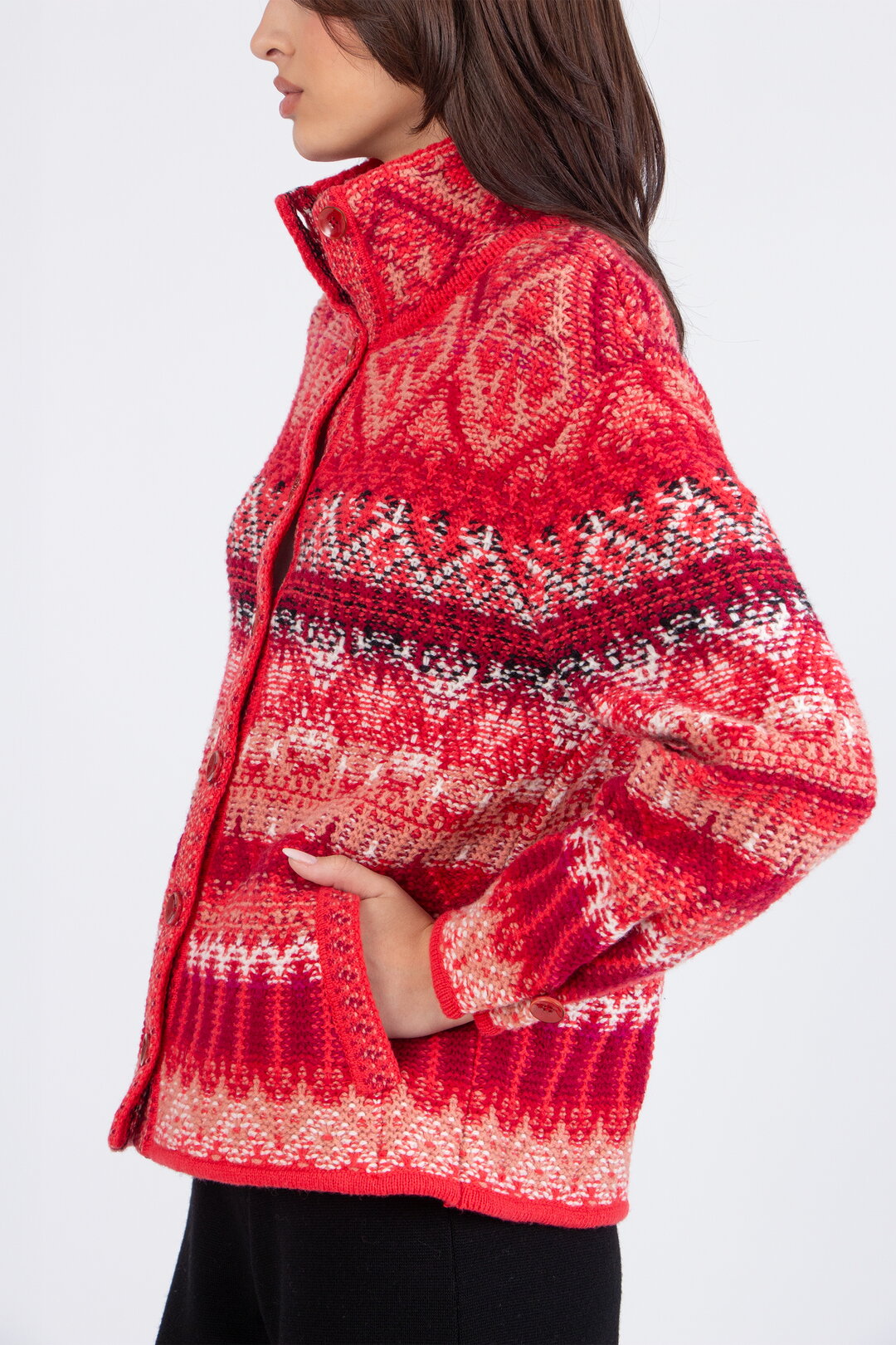 Jacquard Rollneck Jacket, Re-Dandy Pattern
