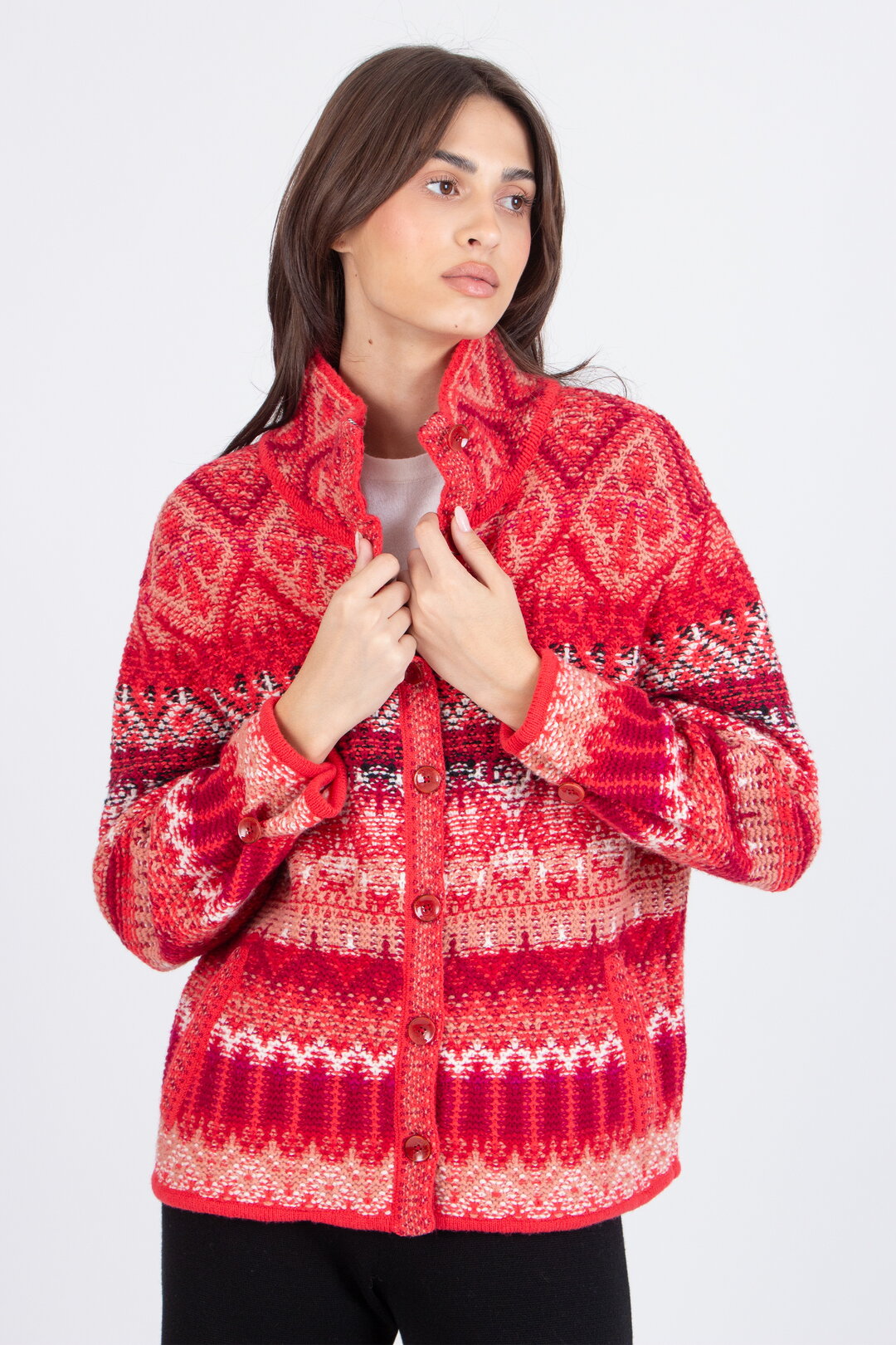 Jacquard Rollneck Jacket, Re-Dandy Pattern