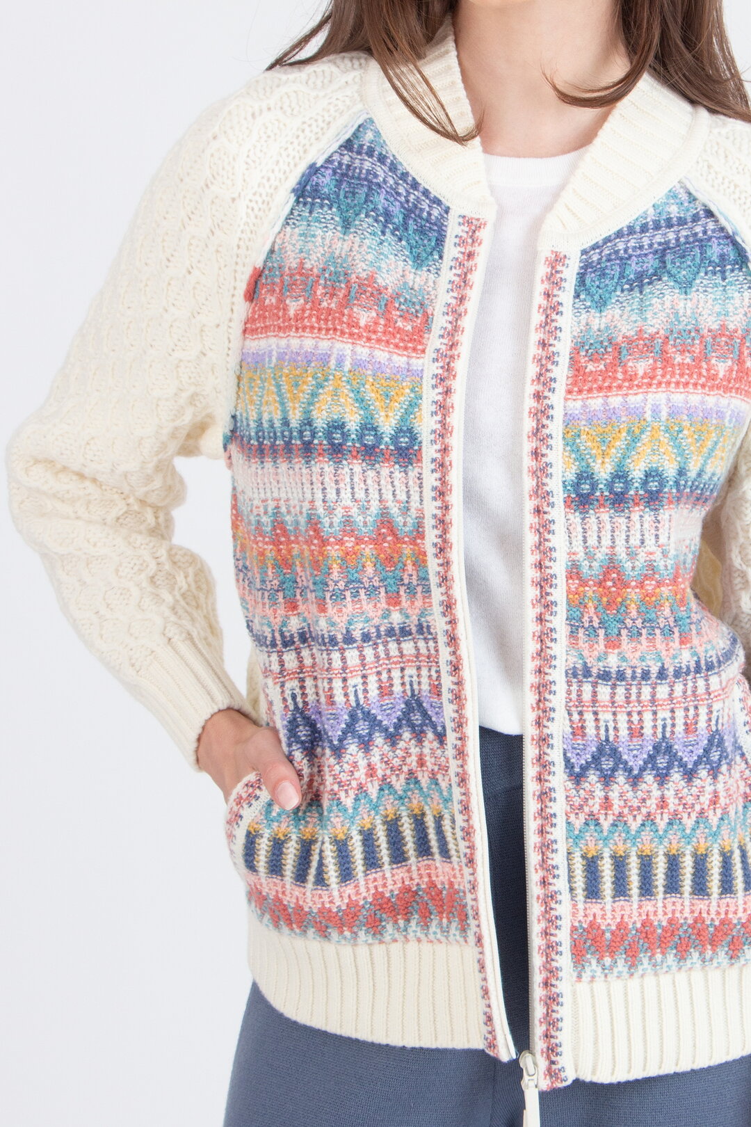Jacke mit Reißverschluss, Re-Dandy Muster