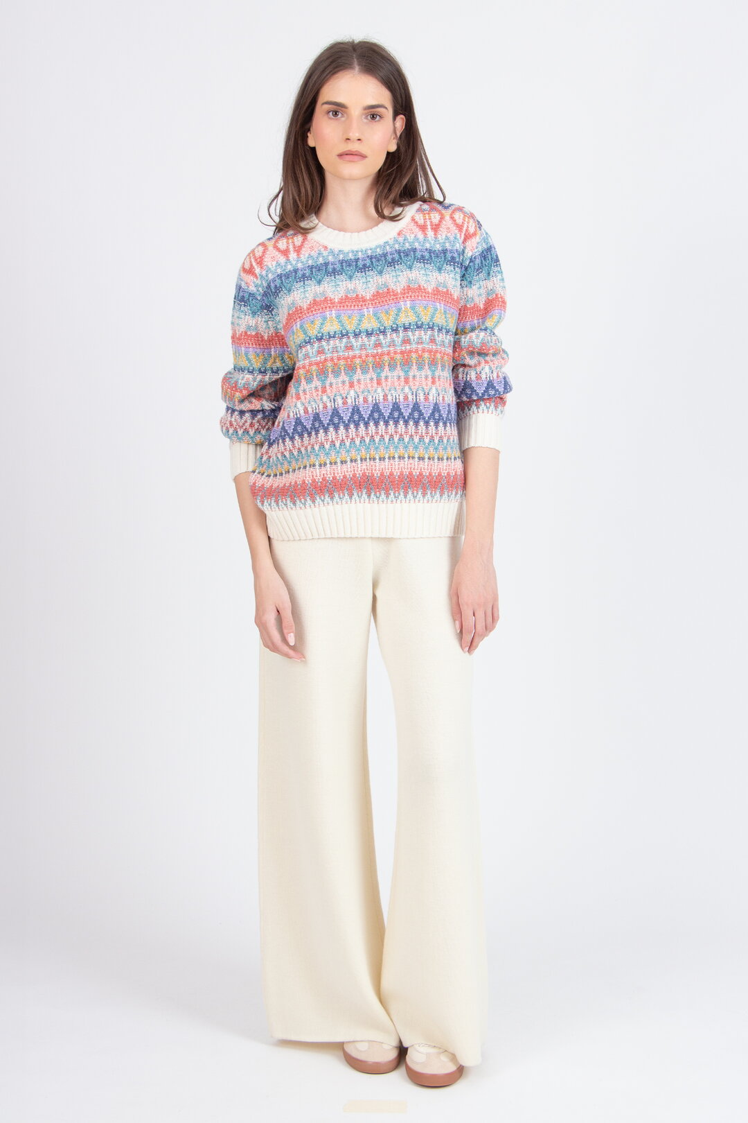 Pullover mit O-Ausschnitt, Re-Dandy Muster