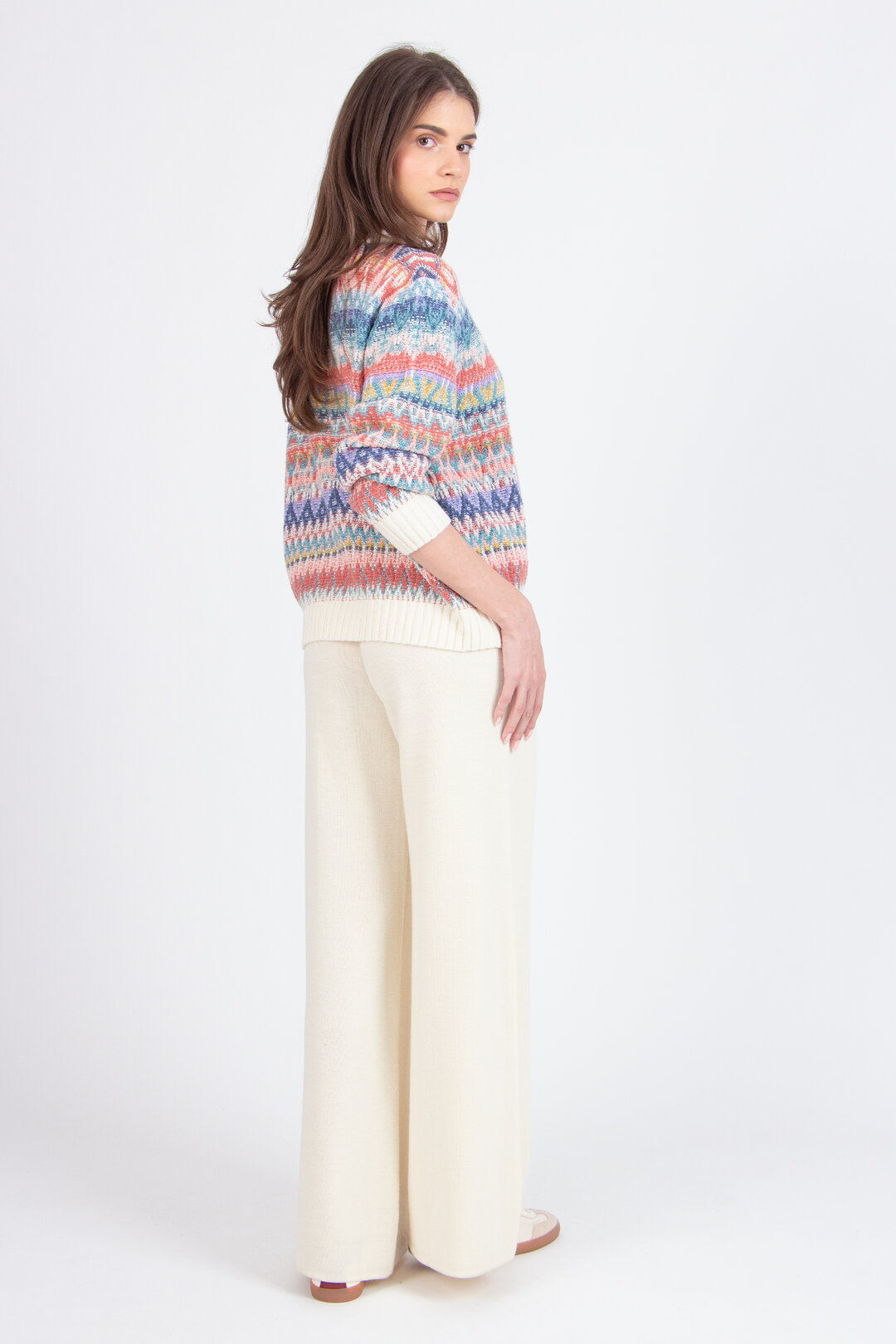Pullover mit O-Ausschnitt, Re-Dandy Muster