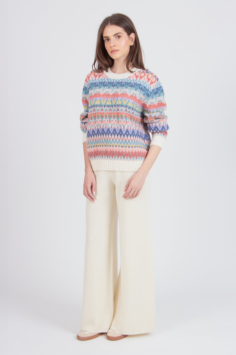 Pullover mit O-Ausschnitt, Re-Dandy Muster