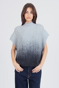 Bedruckter ärmelloser Pullover mit Rollkragen, Murmurationsmuster