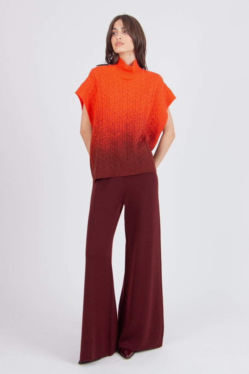 Bedruckter ärmelloser Pullover mit Rollkragen, Murmurationsmuster