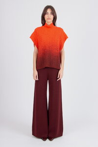 Bedruckter ärmelloser Pullover mit Rollkragen, Murmurationsmuster