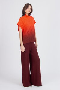 Bedruckter ärmelloser Pullover mit Rollkragen, Murmurationsmuster
