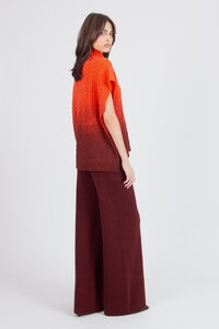 Bedruckter ärmelloser Pullover mit Rollkragen, Murmurationsmuster