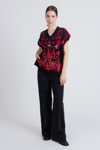 Sleeveless V-Neck Pullover, Plantopia Pattern