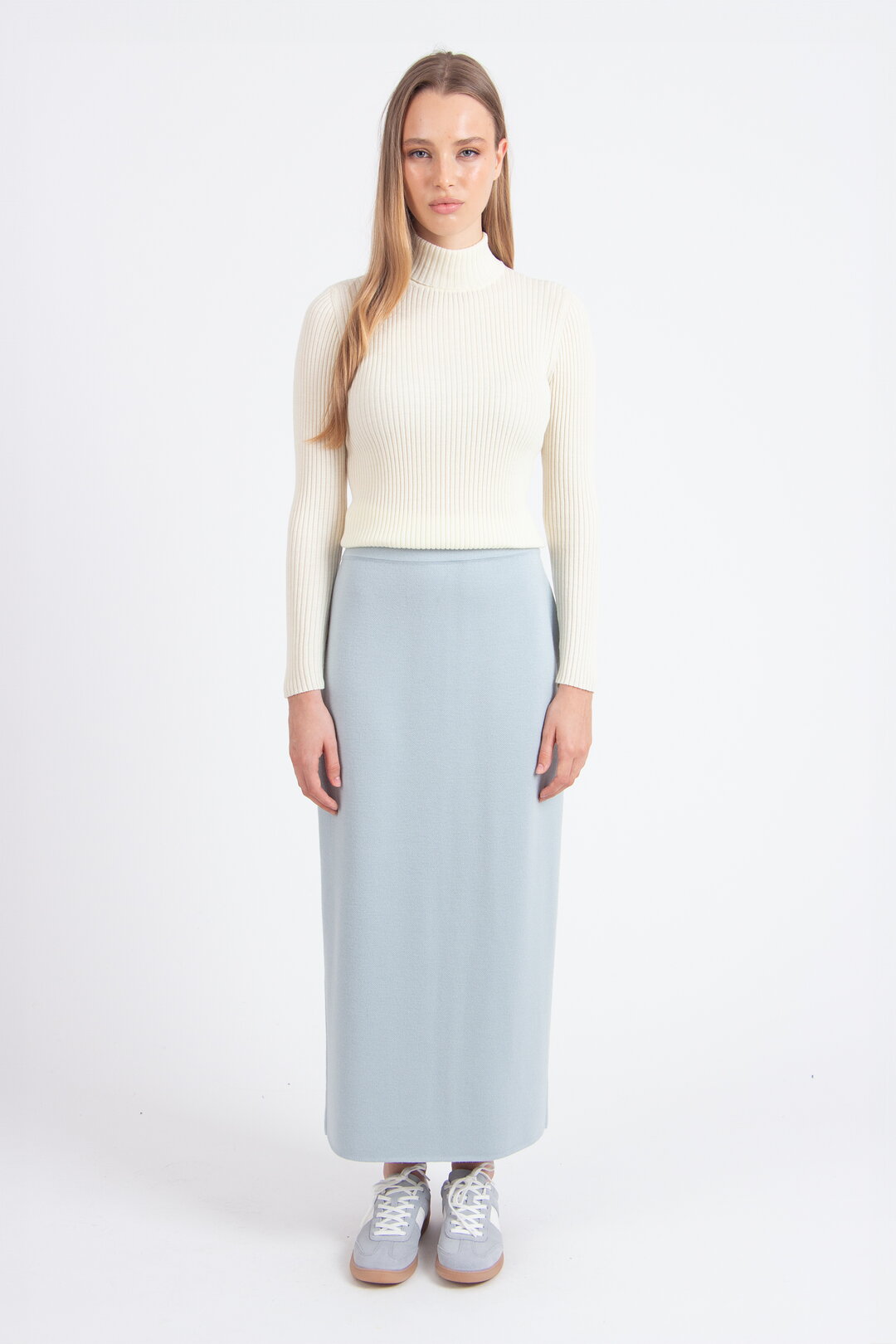 Gerippter Rollkragenpullover