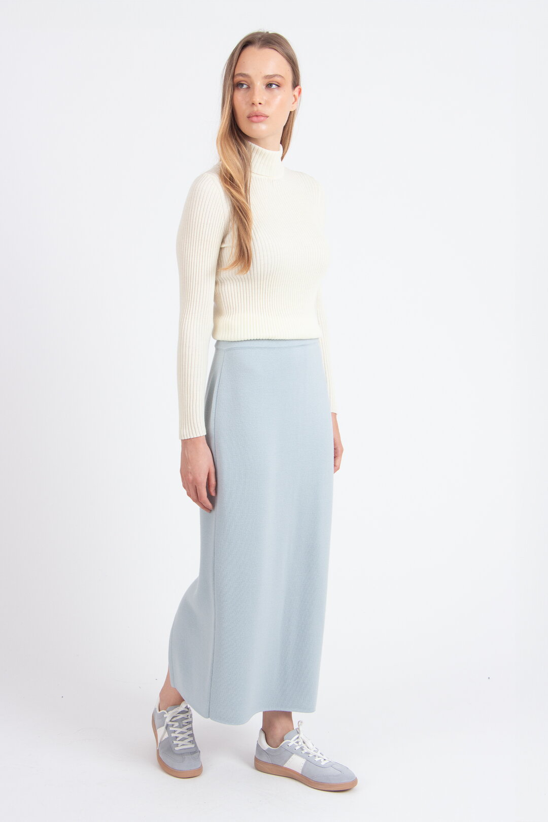 Gerippter Rollkragenpullover
