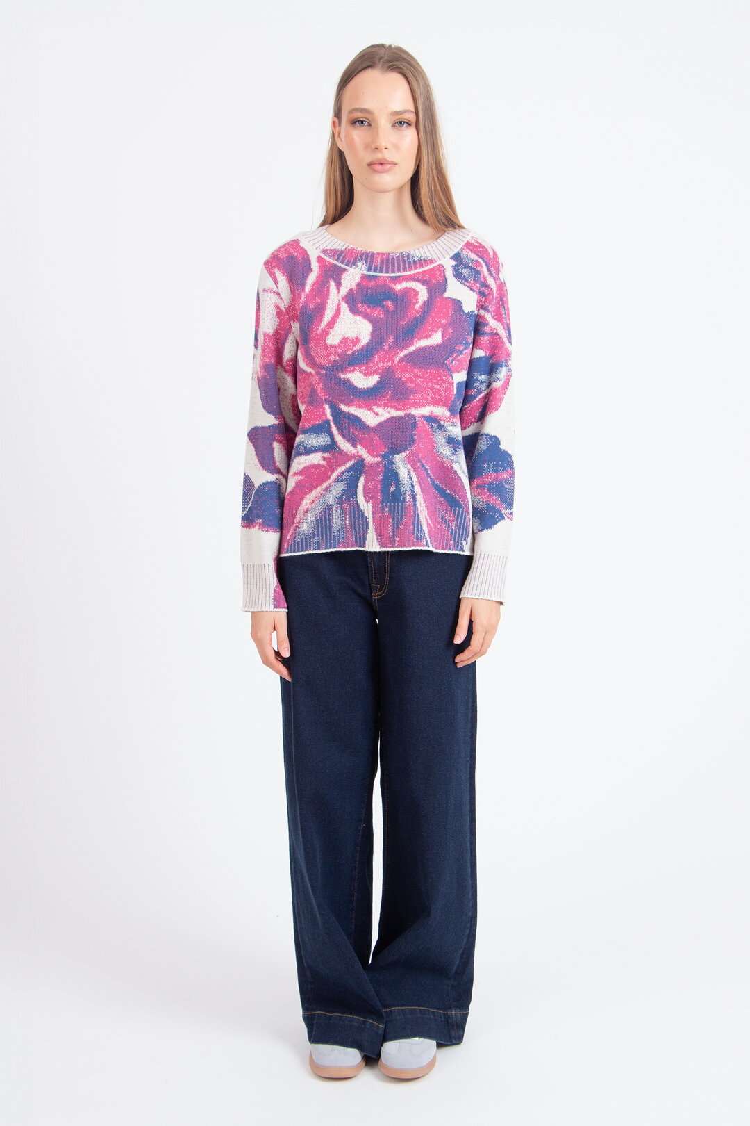 Pullover mit O-Ausschnitt, Furnishing Florals Muster