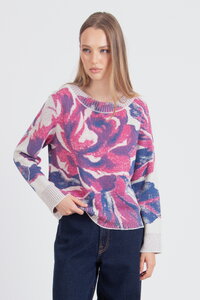 Pullover mit O-Ausschnitt, Furnishing Florals Muster