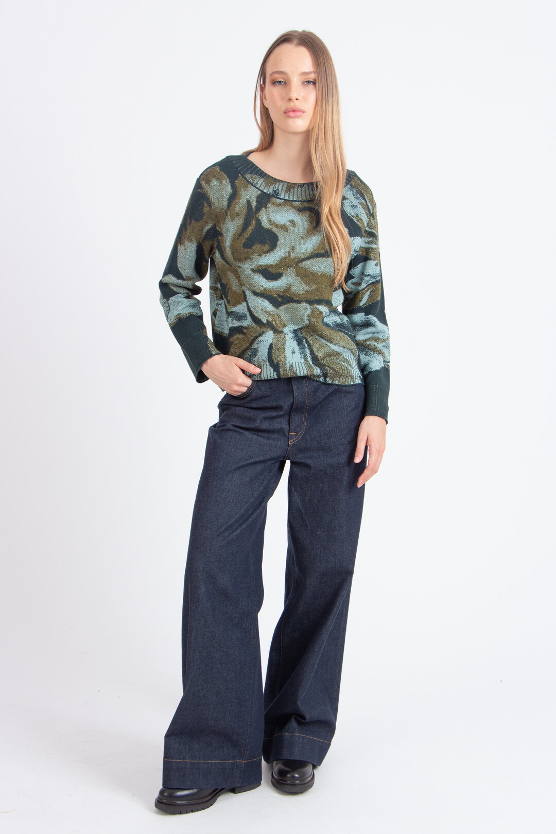 Pullover mit O-Ausschnitt, Furnishing Florals Muster