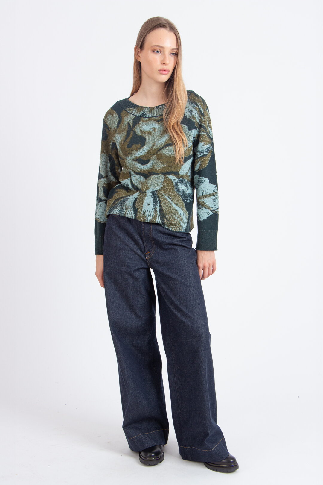 Pullover mit O-Ausschnitt, Furnishing Florals Muster