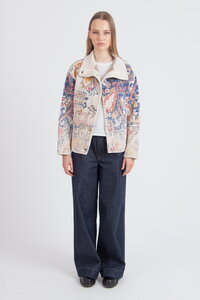 Jacquard Rollneck Jacket, Kilim Pattern