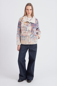 Jacquard Rollneck Jacket, Kilim Pattern