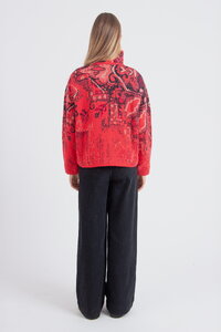 Jacquard Rollneck Jacket, Kilim Pattern