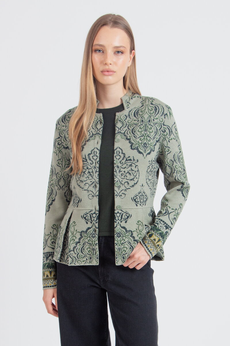 Jacquard Cardigan, Ornament Pattern