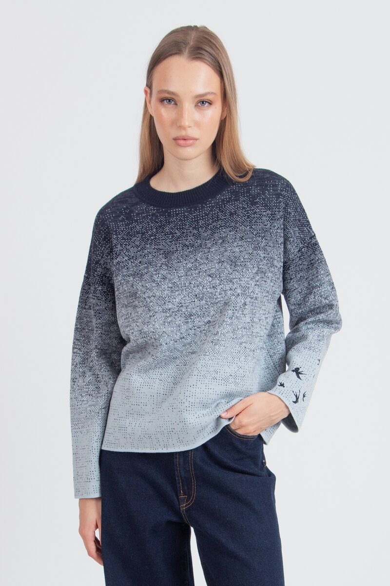 Jacquard-Pullover, Murmurationsmuster