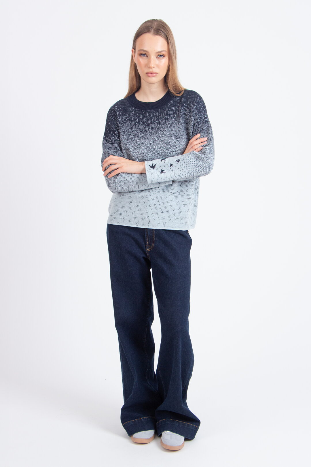 Jacquard-Pullover, Murmurationsmuster