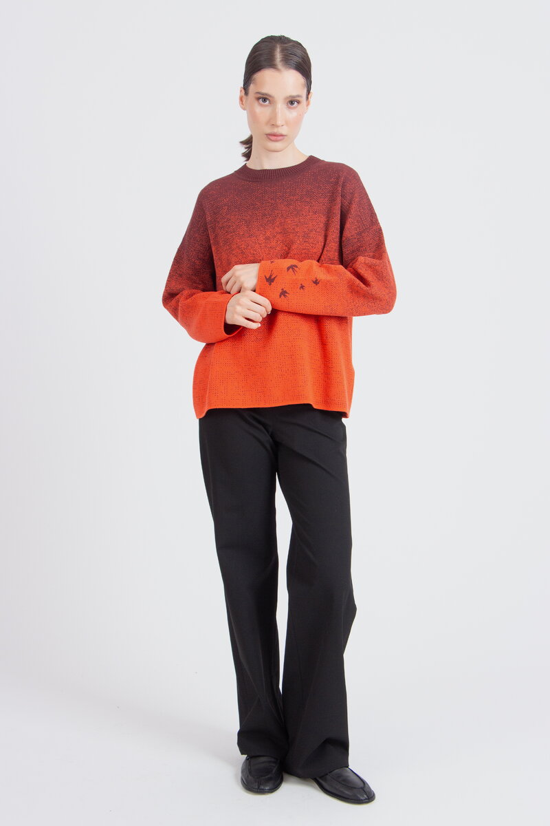 Jacquard-Pullover, Murmurationsmuster