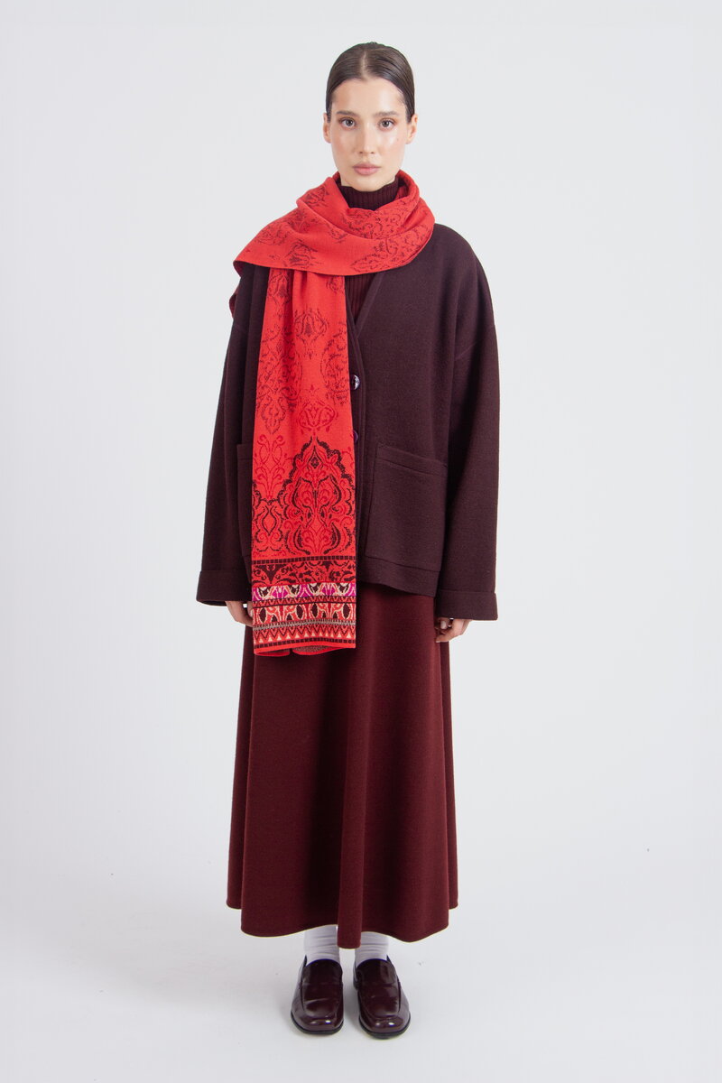 Jacquard Scarf, Ornament Pattern