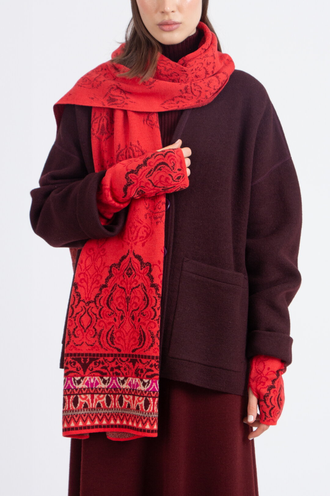 Jacquard-Pulswärmer, Ornament Muster