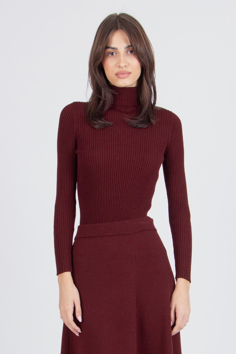 Gerippter Rollkragenpullover