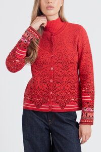 O-Neck Cardigan, Ornament Pattern
