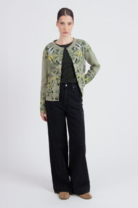 O-Neck Cardigan, Plantopia Pattern