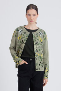 O-Neck Cardigan, Plantopia Pattern