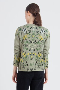 O-Neck Cardigan, Plantopia Pattern
