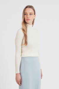 Gerippter Rollkragenpullover