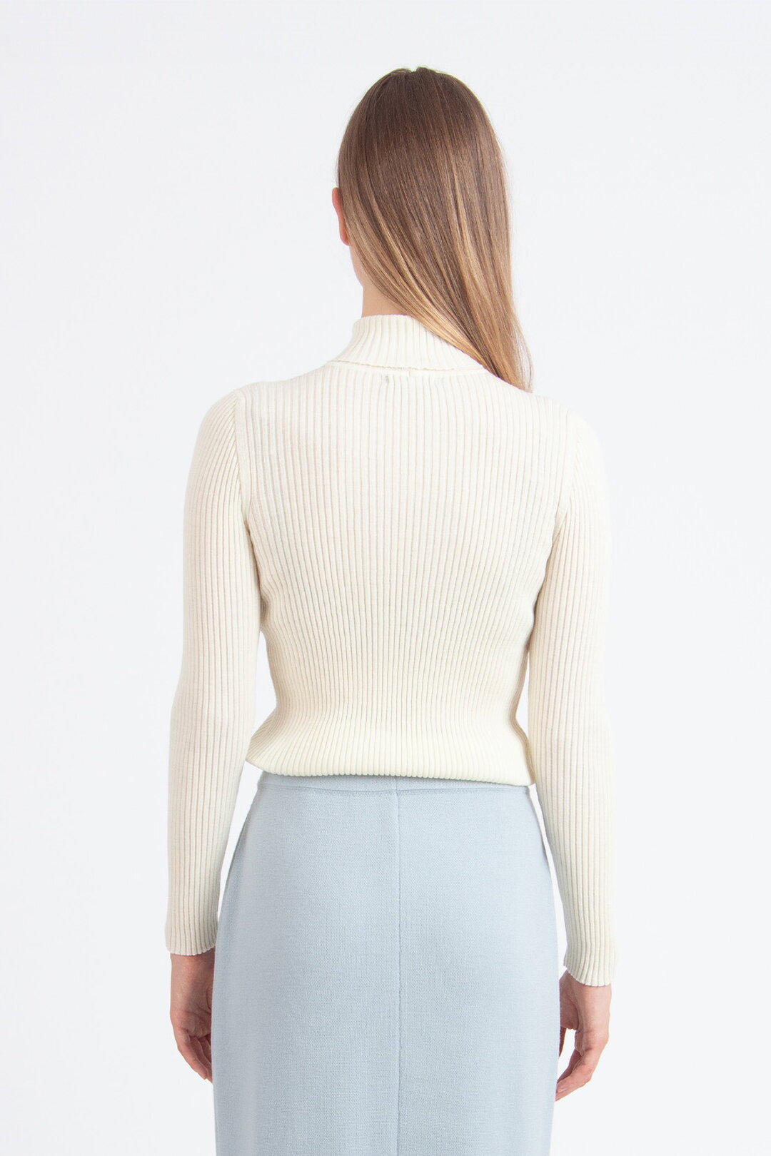 Gerippter Rollkragenpullover