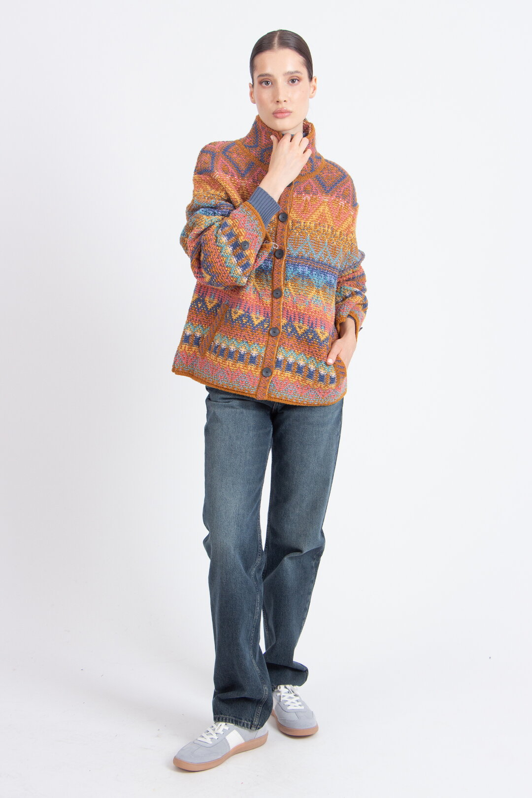 Jacquard-Rollkragenjacke, Re-Dandy Muster