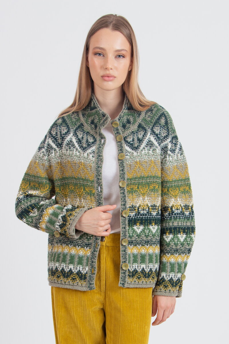 Jacquard Rollneck Jacket, Re-Dandy Pattern