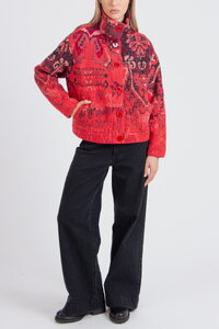 Jacquard Rollneck Jacket, Kilim Pattern