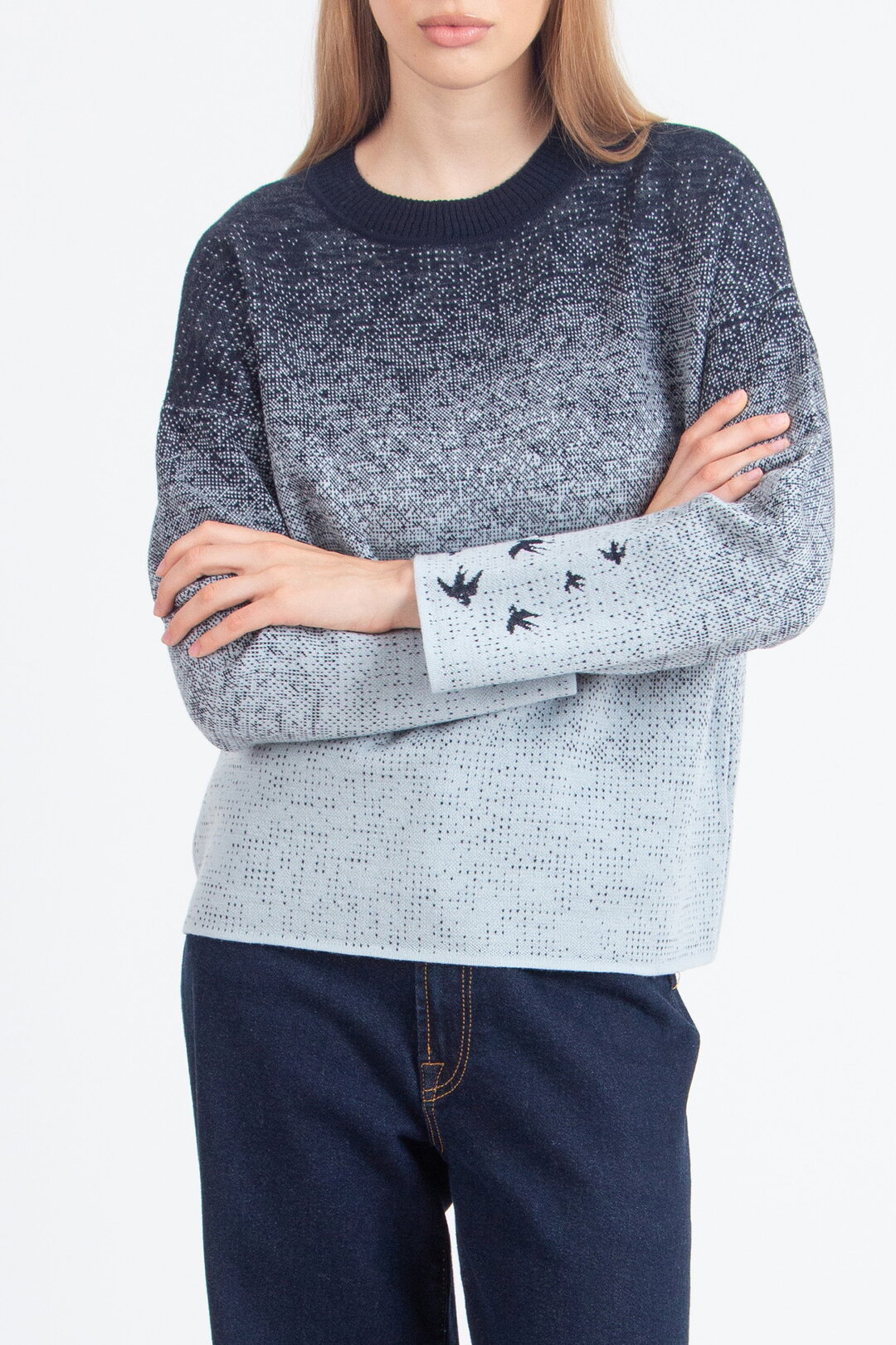 Jacquard-Pullover, Murmurationsmuster