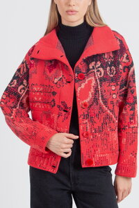 Jacquard Rollneck Jacket, Kilim Pattern