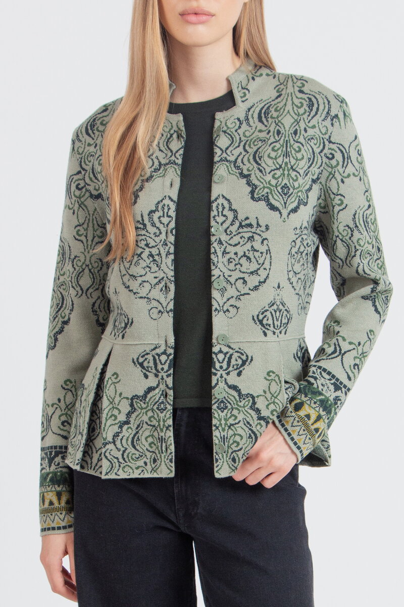 Jacquard Cardigan, Ornament Pattern