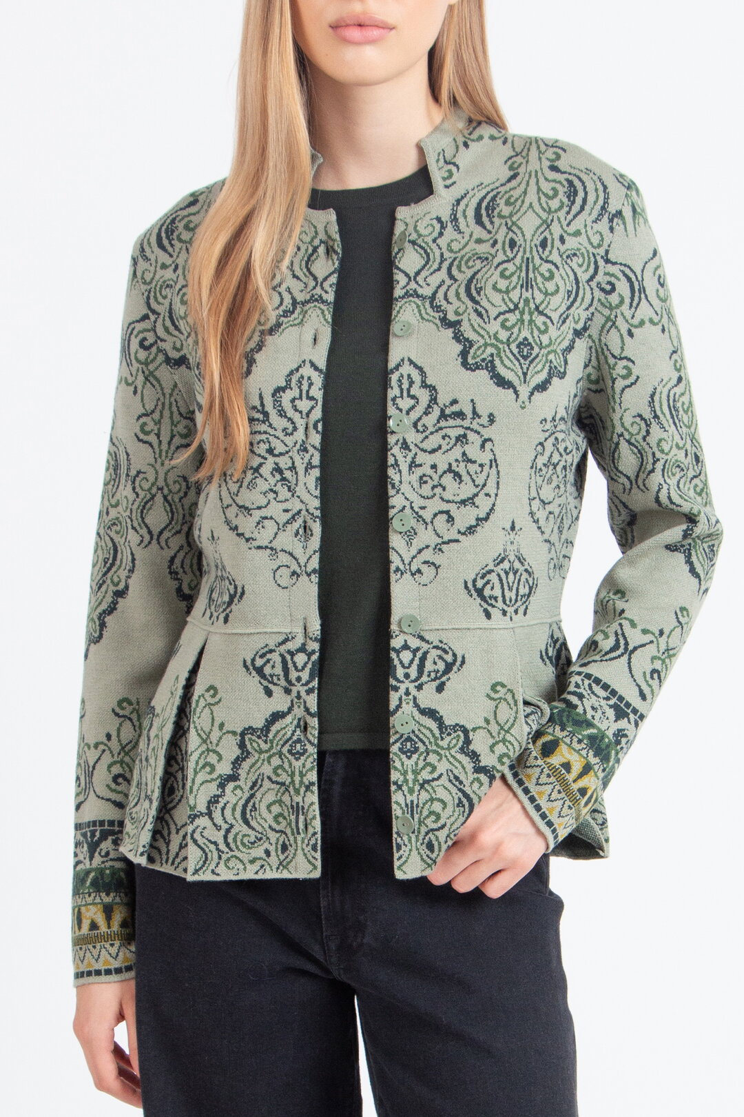Jacquard Cardigan, Ornament Pattern
