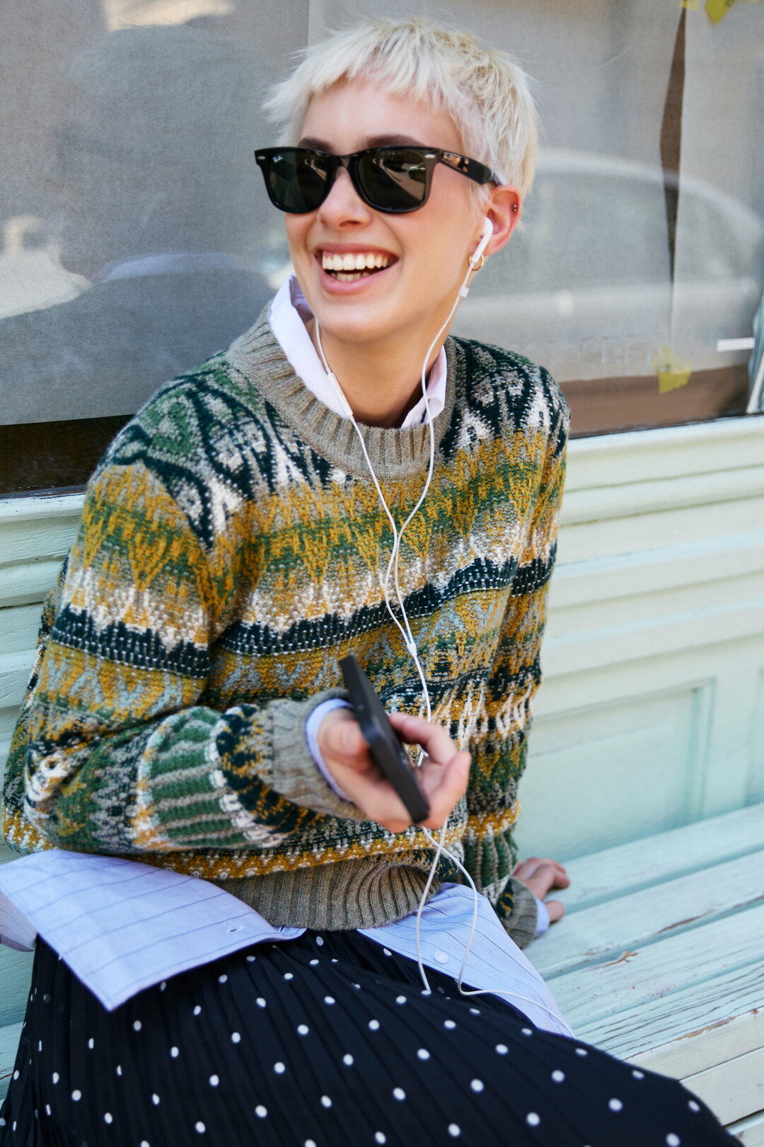 Pullover mit O-Ausschnitt, Re-Dandy Muster