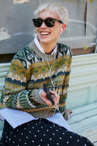 Pullover mit O-Ausschnitt, Re-Dandy Muster