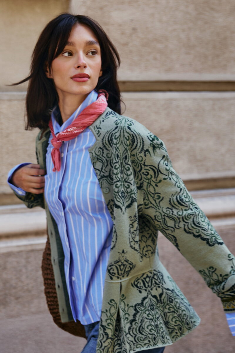 Jacquard Cardigan, Ornament Pattern