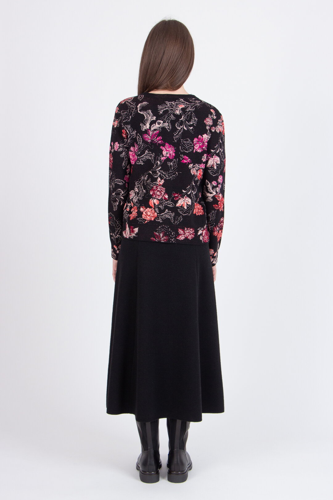 Jacquard-Strickjacke, Furnishing Florals Muster