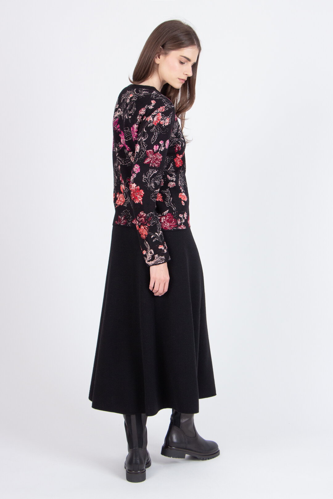 Jacquard-Strickjacke, Furnishing Florals Muster
